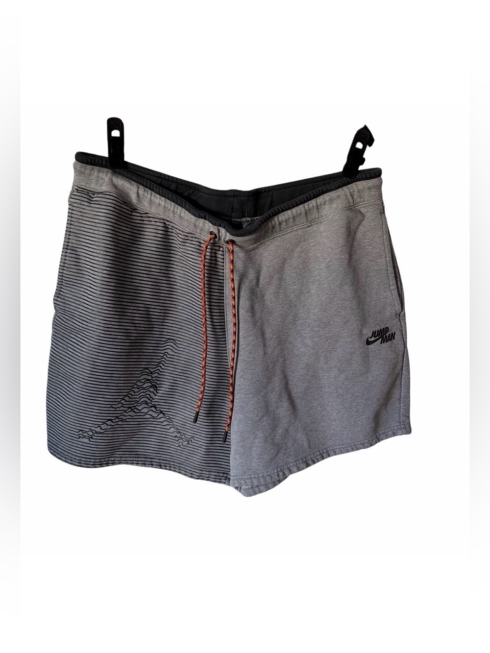 Jordan Jumpman Men’s Shorts XXL – Gray/Black Split Design Athletic Drawstring
